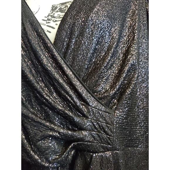 LANE BRYANT 3/4 Sleeve V-Neck Wrap Formal Dress Sz 24 Ombre Purple Gold Event - Picture 3 of 10